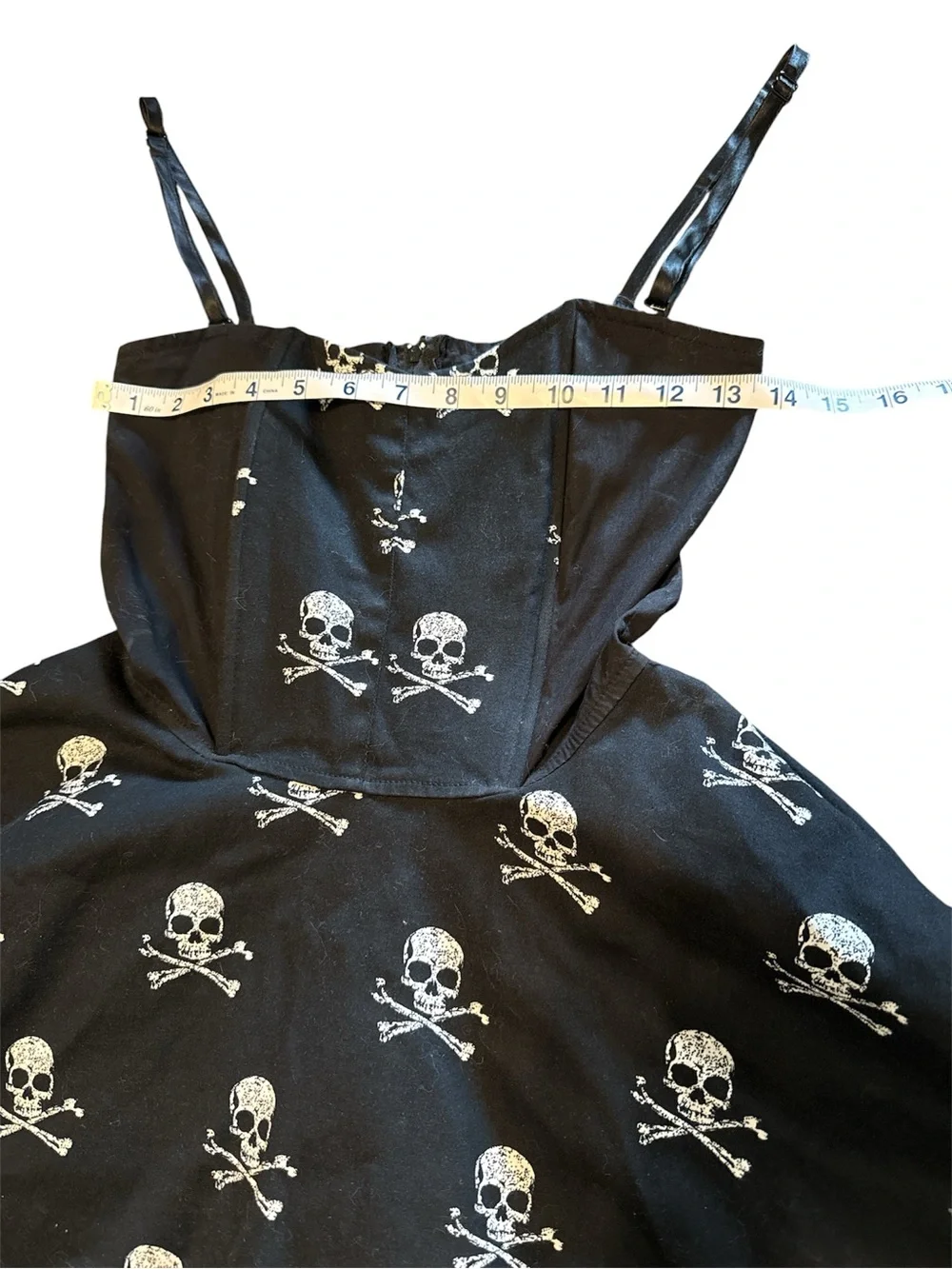 RockSteady Black Mini Dress with White Skull Print